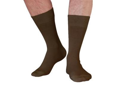 Chaussettes 100% fil d'�cosse coloris taupe