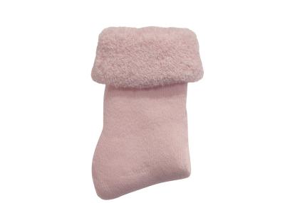 Chaussettes bouclette unie coloris rose