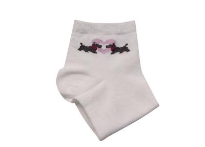 Chaussettes chiens coeur coloris blanc