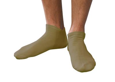Chaussettes invisible unie coton BIO coloris kaki fonc�